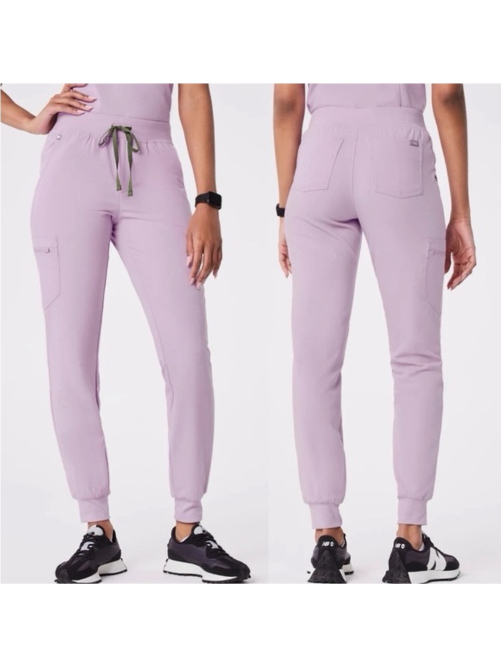 FIGS Zamora Jogger Scrub Pants Lavender Haze High Waisted Size Large